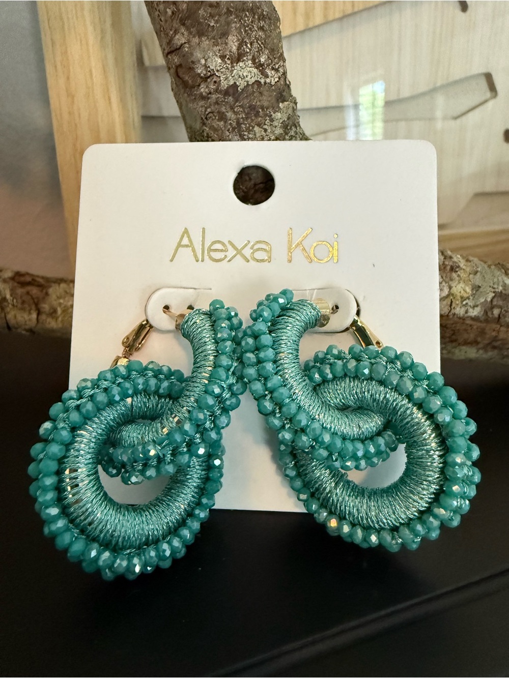 Turquoise Beaded Statement Earrings